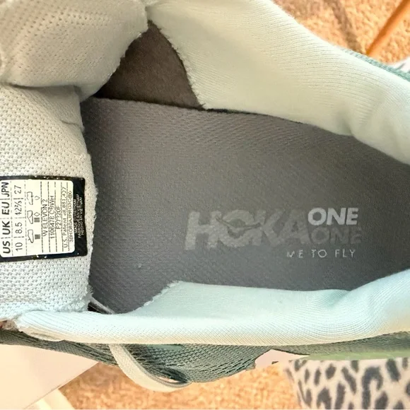 Hoka Women's Aqua and White Athletic Shoes - Picture 8 of 9